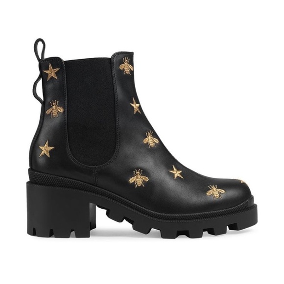 Gucci embroidered leather ankle boot with belt - Picture 8 of 8